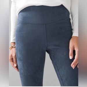 WHBM Runway Leggings Blue Vegan Suede